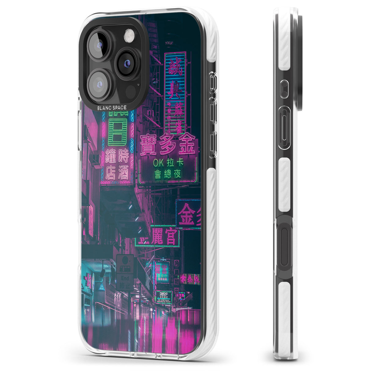 iPhone 16 Pro Max Rainy Reflections - Neon Cities Photographs Black Impact Phone Case