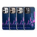 iPhone 16 Pro Max Pink & Turquoise - Neon Cities Black Impact Phone Case