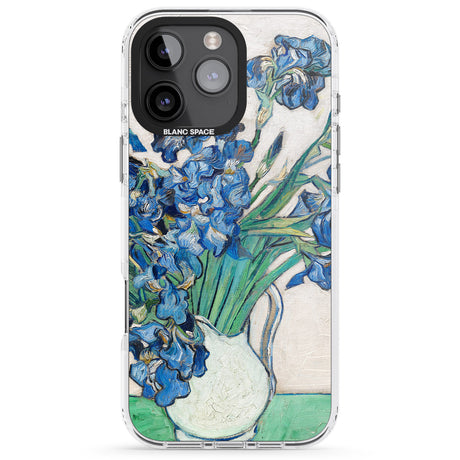 iPhone 16 Pro Max Irises by Vincent Van Gogh Black Impact Phone Case