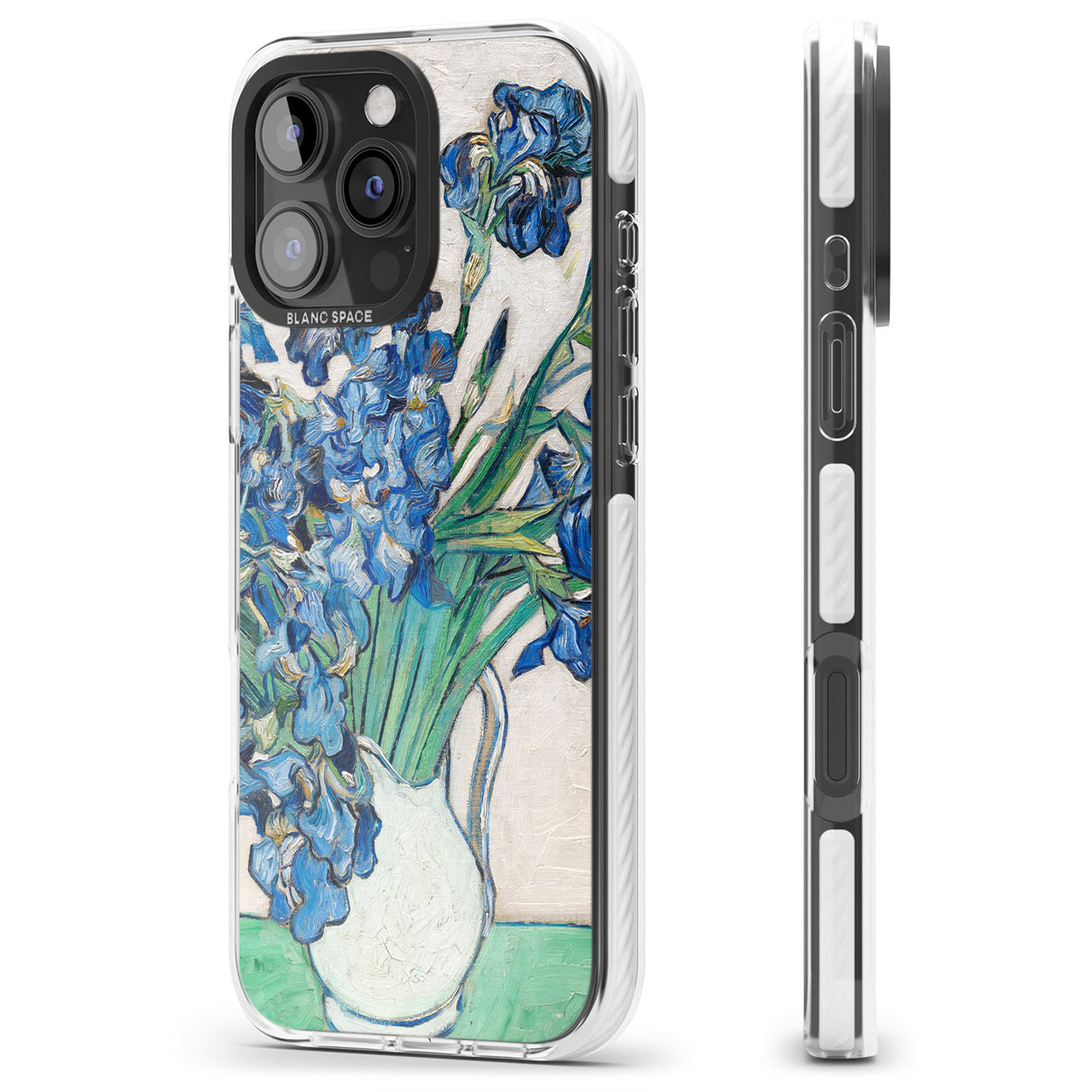 iPhone 16 Pro Max Irises by Vincent Van Gogh Black Impact Phone Case