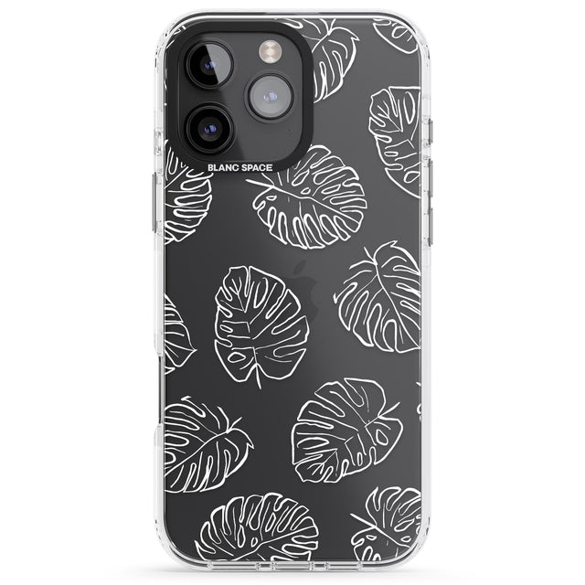 iPhone 16 Pro Max Monstera Leaves Black Impact Phone Case