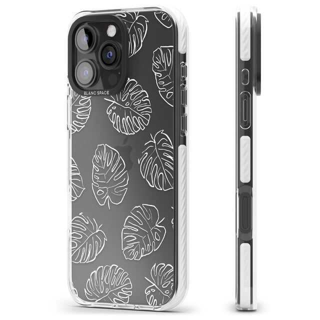 iPhone 16 Pro Max Monstera Leaves Black Impact Phone Case