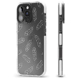 iPhone 16 Pro Max Clear Botanical Designs: Palm Leaves Black Impact Phone Case