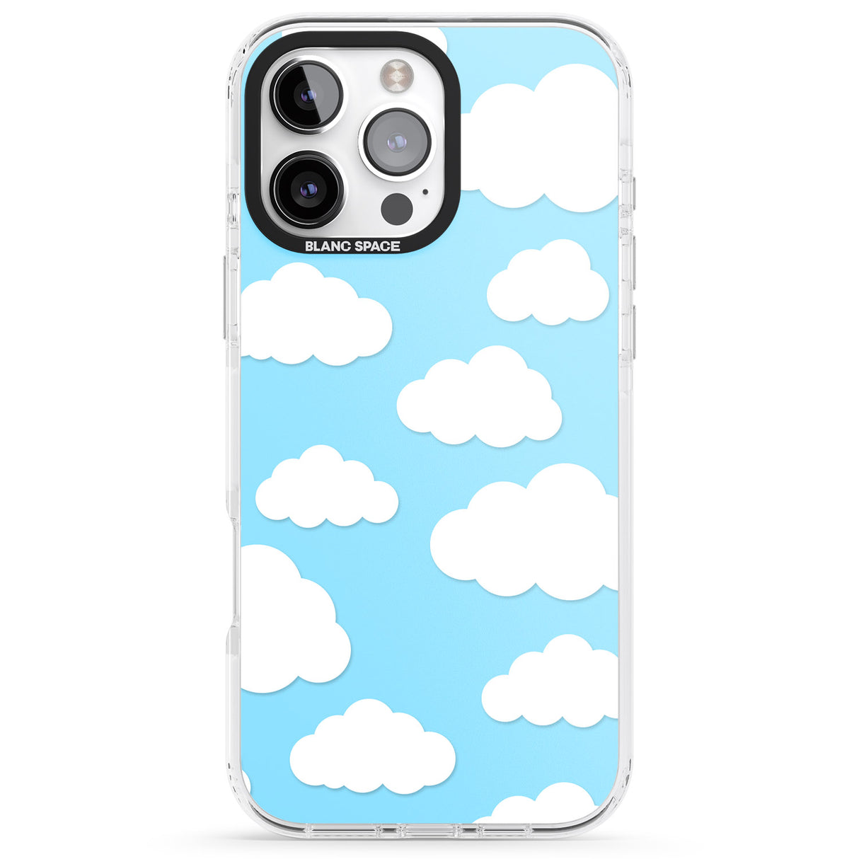 iPhone 16 Pro Max Blue Sky & Clouds Pattern Clear Impact Phone Case + Magsafe