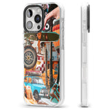 iPhone 16 Pro Max Vintage Collage: Road Trip Black Impact Phone Case