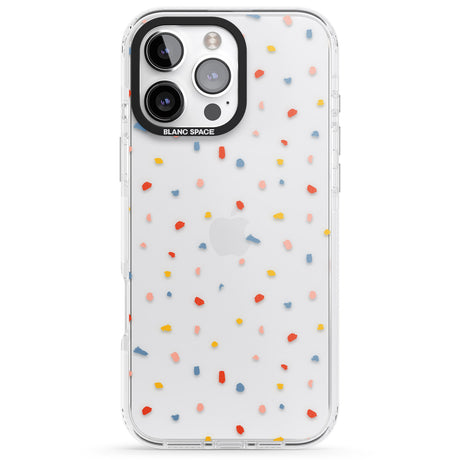 iPhone 16 Pro Max Small Confetti Print Clear Black Impact Phone Case