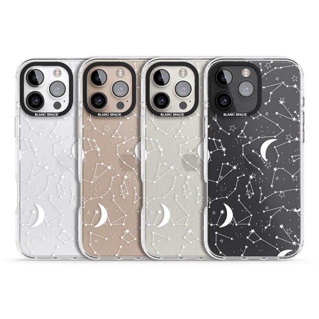 iPhone 16 Pro Max White Constellations Black Impact Phone Case