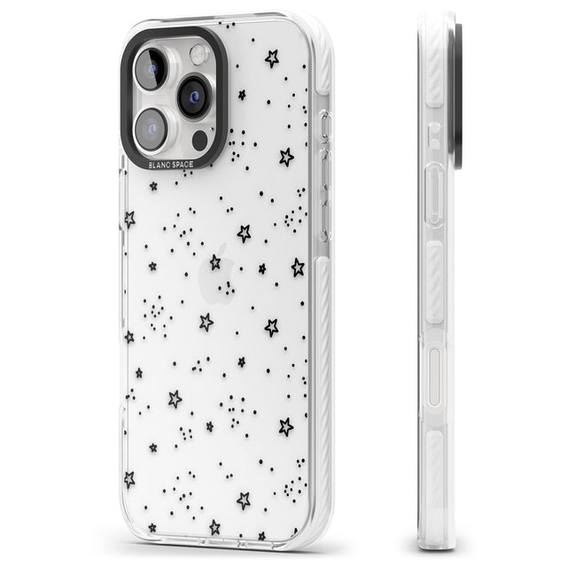 iPhone 16 Pro Max Star Outlines Black Impact Phone Case