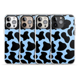 iPhone 16 Pro Max Blue and Black Cow Print Black Impact Phone Case