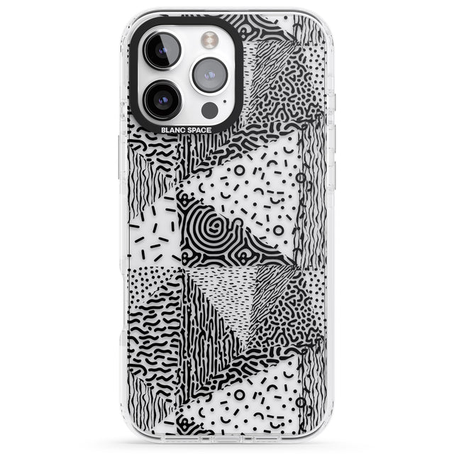 iPhone 16 Pro Max Pattern Mashup (Black) Black Impact Phone Case