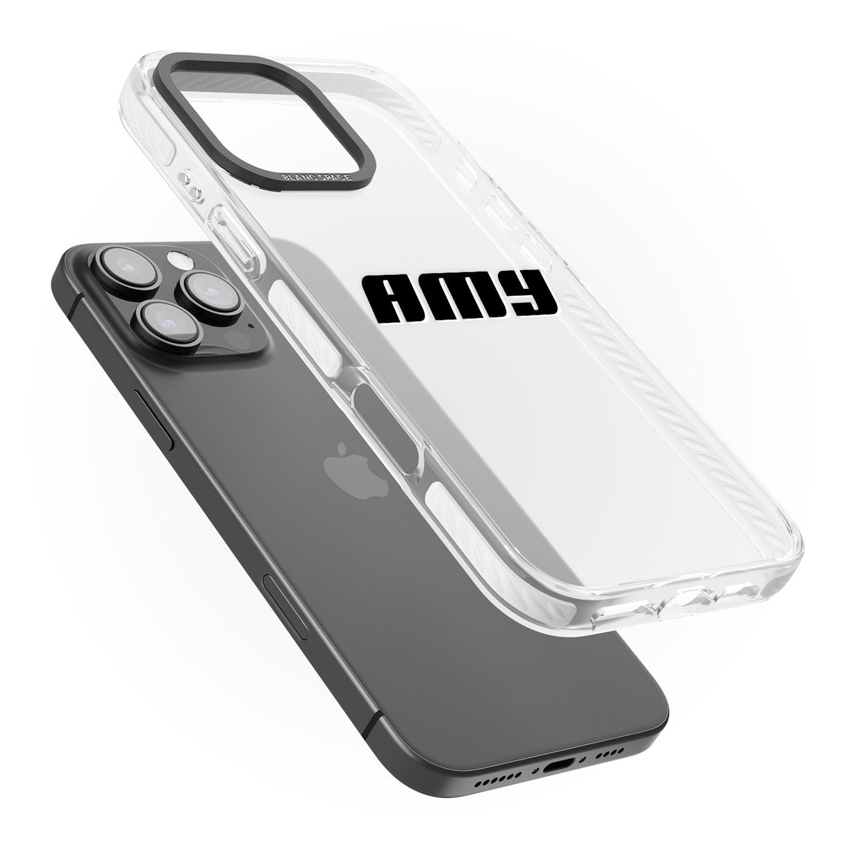 iPhone 16 Pro Max Personalised Clear Text 1C Black Impact Phone Case