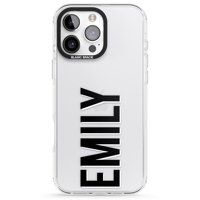 iPhone 16 Pro Max Personalised Clear Text 3A Black Impact Phone Case