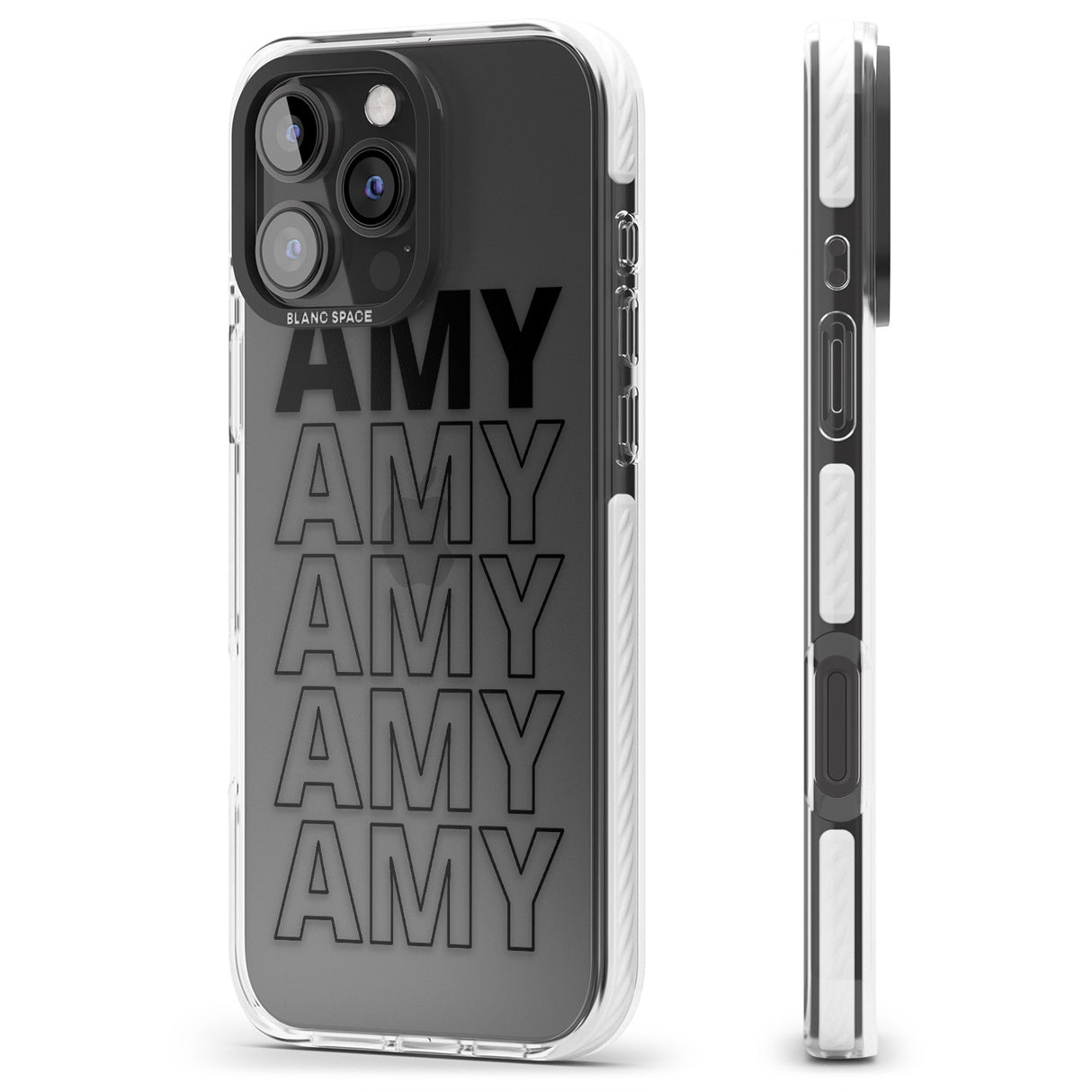 iPhone 16 Pro Max Personalised Clear Text 5A Black Impact Phone Case