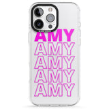 iPhone 16 Pro Max Personalised Clear Text 5D Black Impact Phone Case