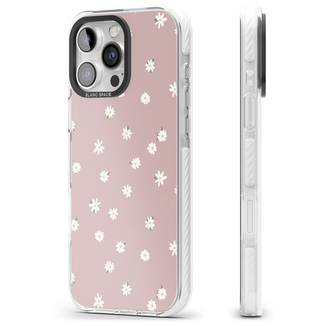 iPhone 16 Pro Max Dark Pink Cute Floral Design Black Impact Phone Case