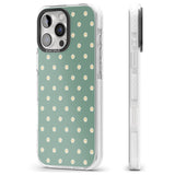 iPhone 16 Pro Max Daisy Pattern Teal Cute Floral Black Impact Phone Case