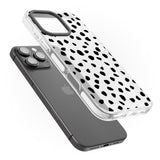 iPhone 16 Pro Max Black on Transparent Dalmatian Polka Dot Spots Black Impact Phone Case