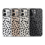 iPhone 16 Pro Max Black on Transparent Dalmatian Polka Dot Spots Black Impact Phone Case