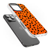 iPhone 16 Pro Max Black & Bright Red Dalmatian Polka Dot Spots Black Impact Phone Case