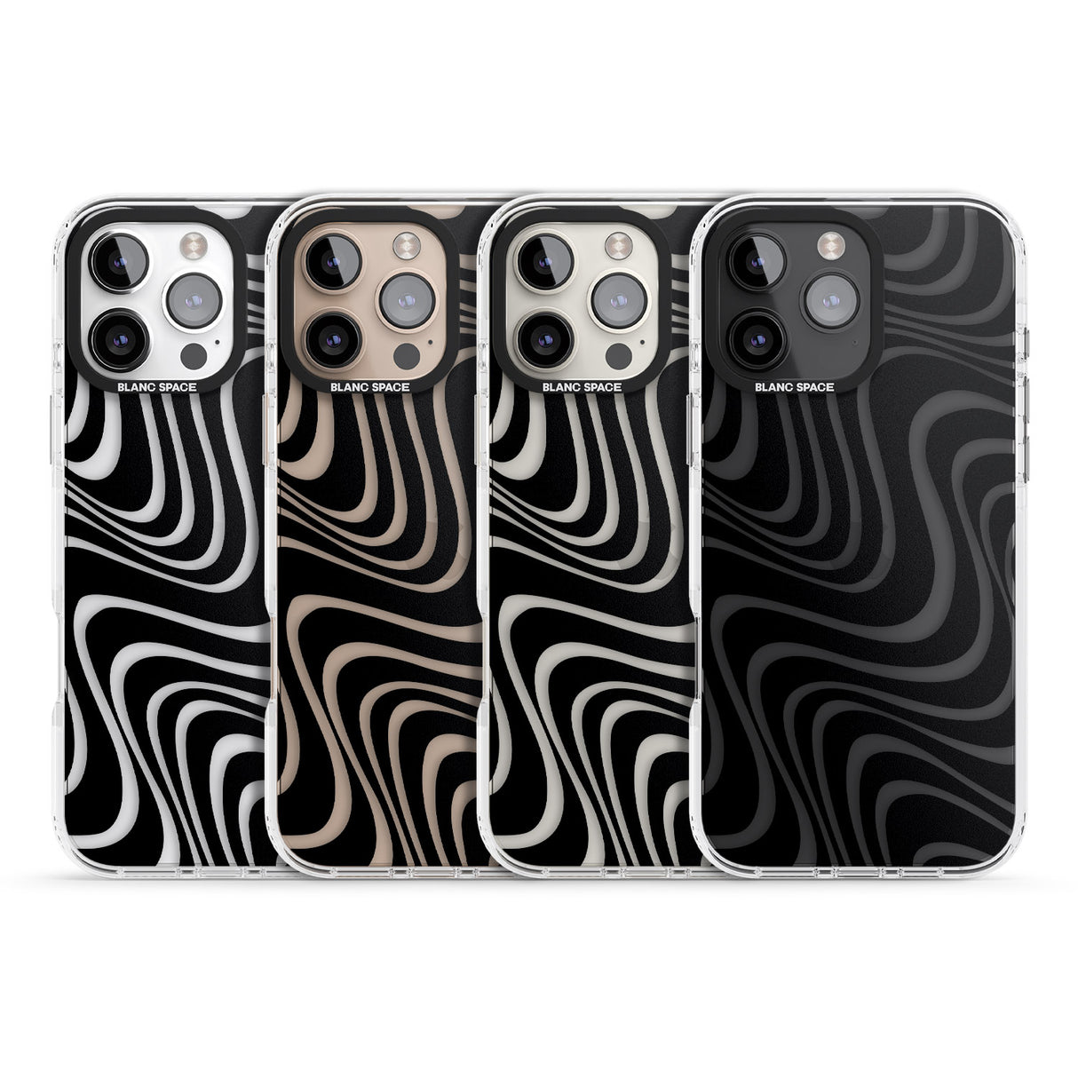 iPhone 16 Pro Max Abstract Waves Black Impact Phone Case