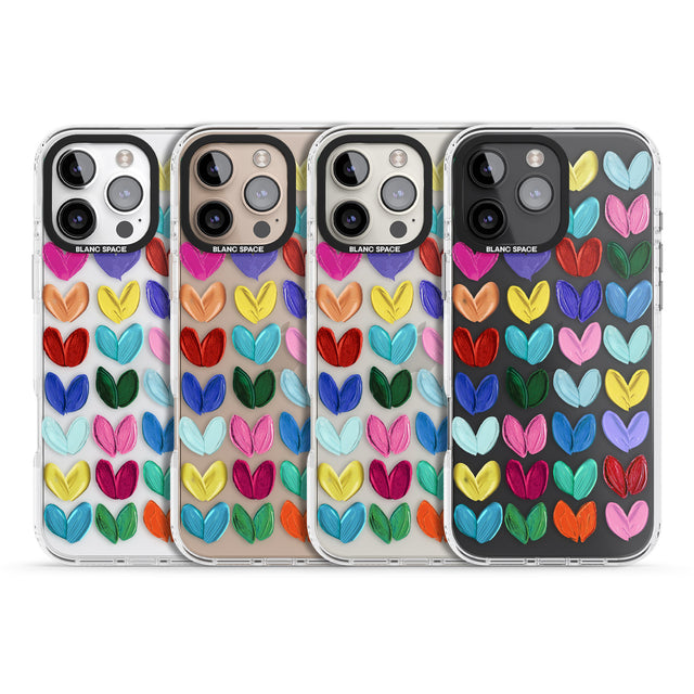 iPhone 16 Pro Max Oil Painted Hearts Black Impact Phone Case