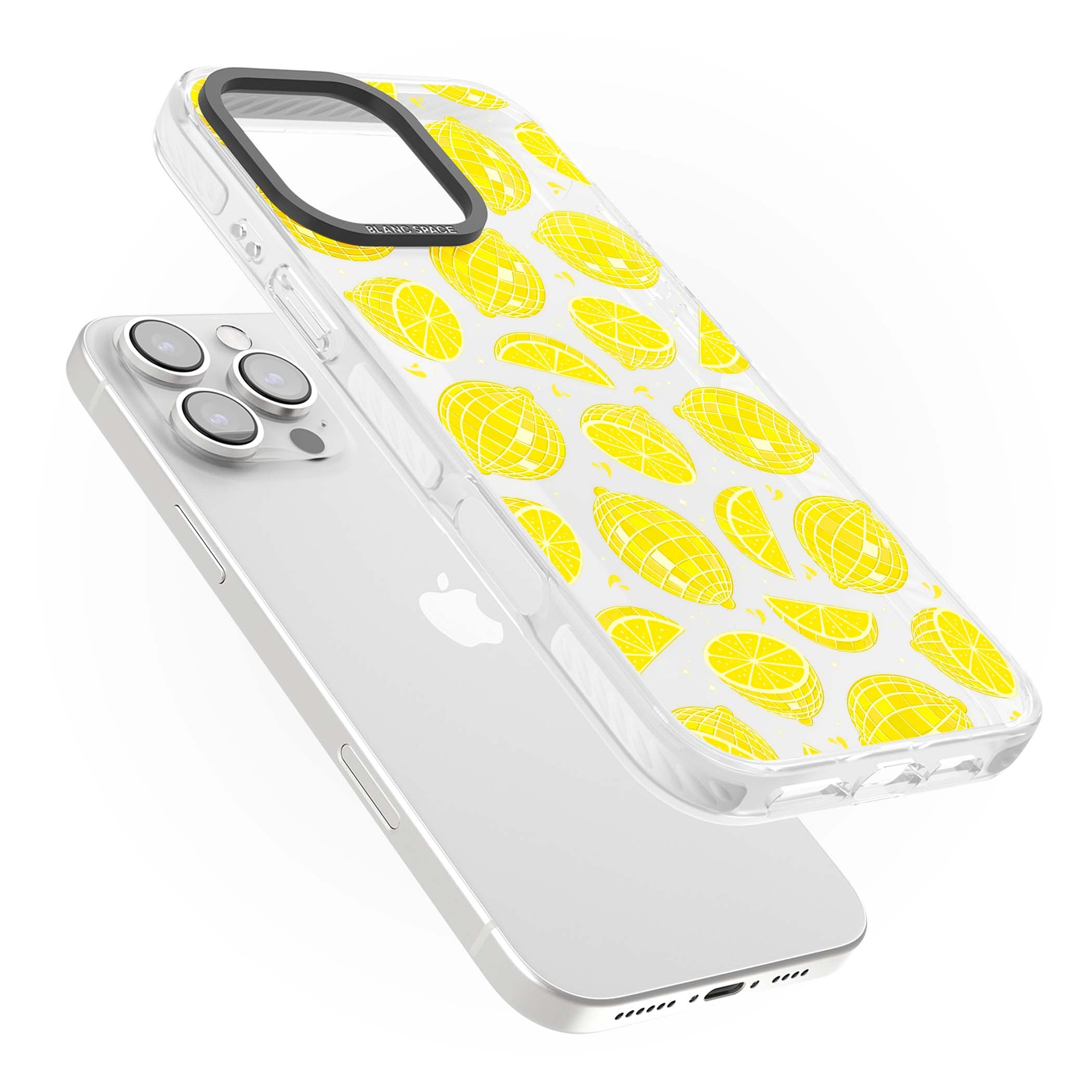 Disco Lemons citrus iPhone case featuring mirrorball lemons, sliced fruit and sparkle accents | Clear Impact case for iPhone 16 Pro, iPhone 16 Pro Max