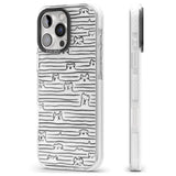 iPhone 16 Pro Max Dog Line Art - Black Black Impact Phone Case