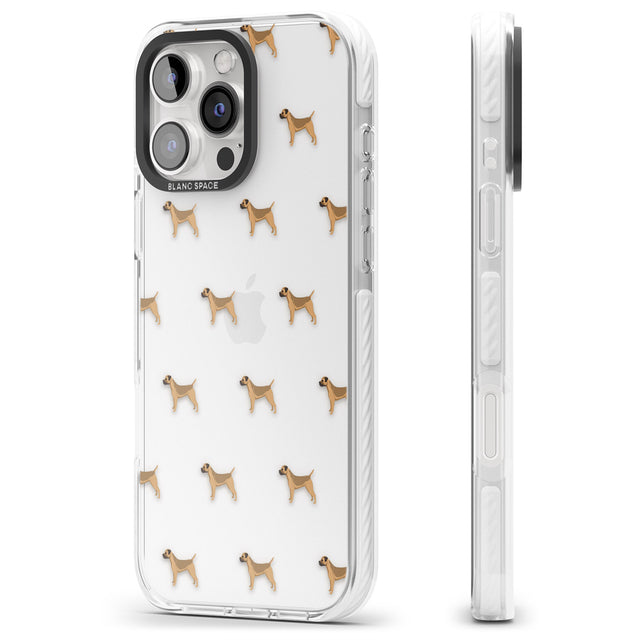 iPhone 16 Pro Max Border Terrier Dog Pattern Clear Black Impact Phone Case