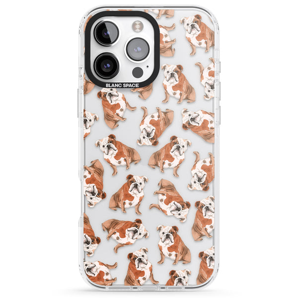 English Bulldog Watercolour Dog Pattern