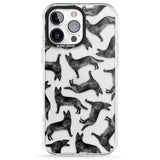 iPhone 16 Pro Max German Shepherd (Black) Watercolour Dog Pattern Black Impact Phone Case