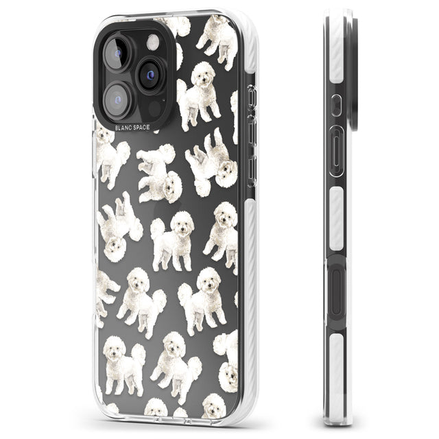 iPhone 16 Pro Max Bichon Frise Watercolour Dog Pattern Black Impact Phone Case