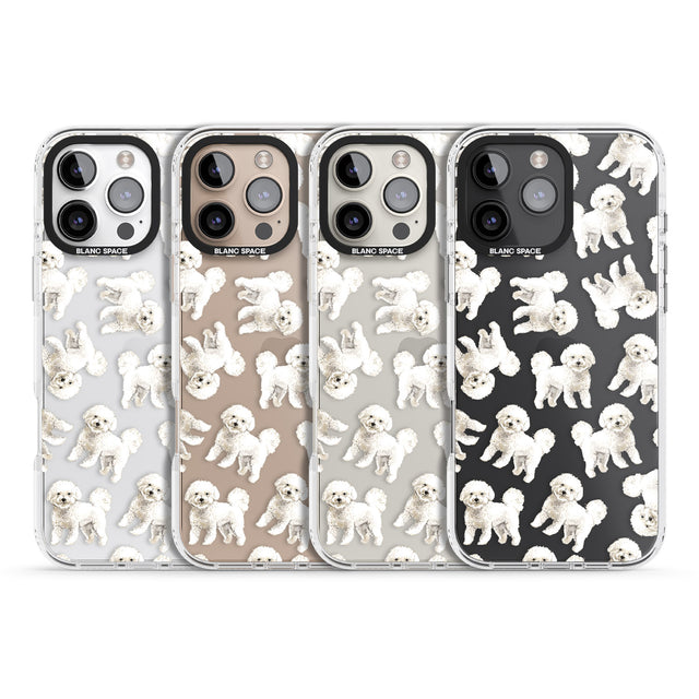 iPhone 16 Pro Max Bichon Frise Watercolour Dog Pattern Black Impact Phone Case