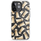 iPhone 16 Pro Max Golden Retriever Watercolour Dog Pattern Black Impact Phone Case