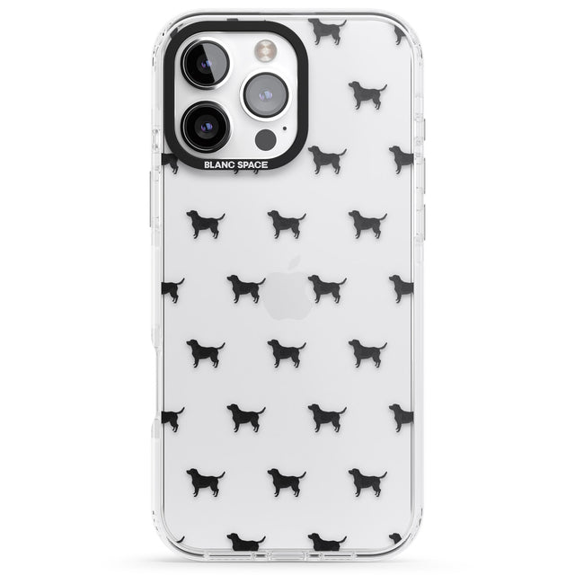 iPhone 16 Pro Max Black Labrador Dog Pattern Clear Black Impact Phone Case