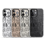 iPhone 16 Pro Max Girl Portrait Doodles Black Impact Phone Case