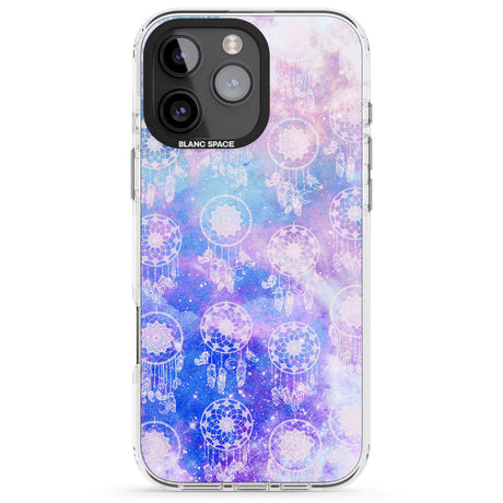 iPhone 16 Pro Max Dreamcatcher Pattern Galaxy Print Tie Dye Black Impact Phone Case