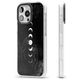 iPhone 16 Pro Max Moon Phases and Hands Black Impact Phone Case