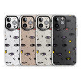 iPhone 16 Pro Max Eyes & Lips Icons Black Impact Phone Case