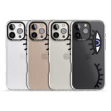 iPhone 16 Pro Max Winking Eyes Transparent Pattern Black Impact Phone Case