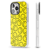 iPhone 16 Pro Max Happy Face Pattern Black Impact Phone Case