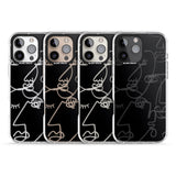 iPhone 16 Pro Max Abstract Continuous Line Faces Clear on Black Black Impact Phone Case