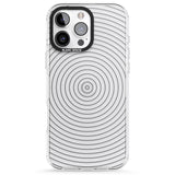 iPhone 16 Pro Max Abstract Lines: Circles Black Impact Phone Case