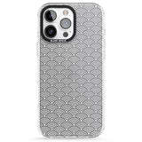 iPhone 16 Pro Max Abstract Lines: Scalloped Pattern Black Impact Phone Case