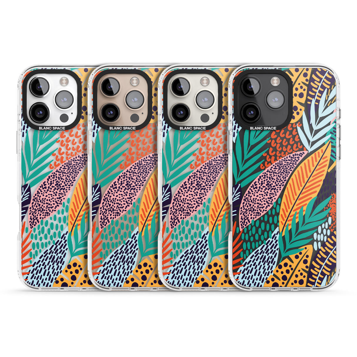 iPhone 16 Pro Max Colourful Leaves Mixture Black Impact Phone Case