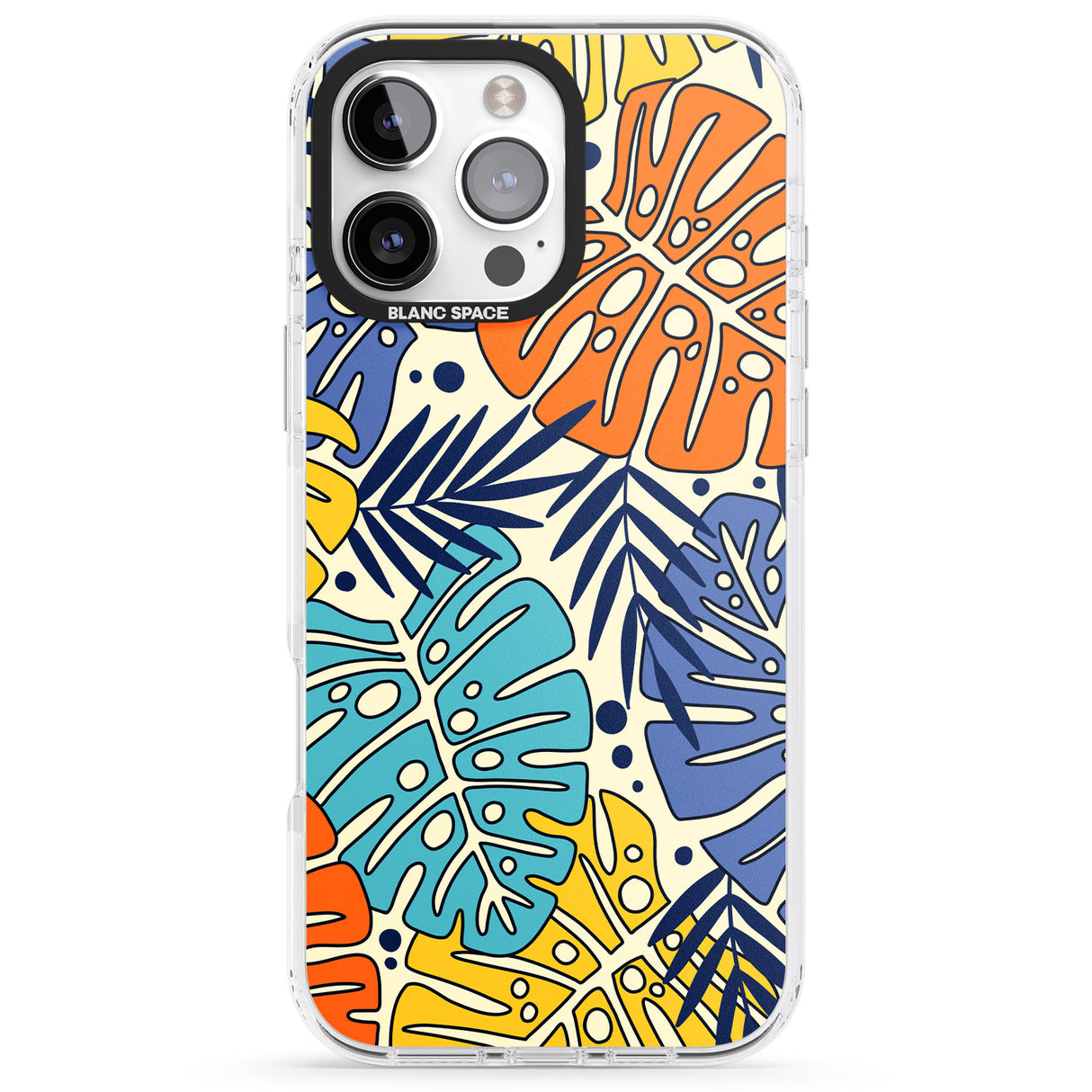 iPhone 16 Pro Max Beach Leaves Black Impact Phone Case