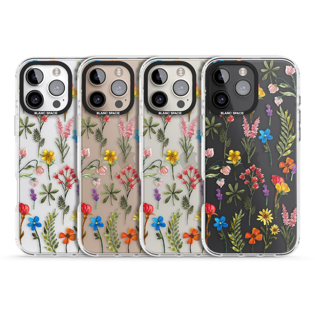 iPhone 16 Pro Max Spring Botanicals Black Impact Phone Case