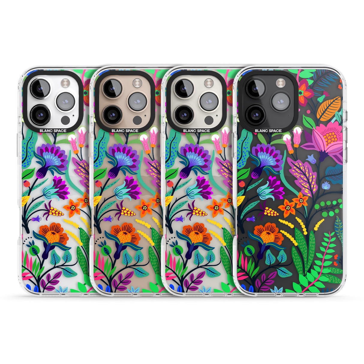 iPhone 16 Pro Max Floral Vibe Black Impact Phone Case