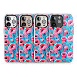 iPhone 16 Pro Max Tropical Pink Poppies Black Impact Phone Case