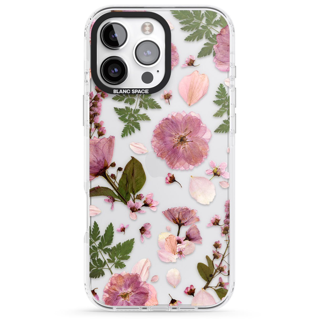 iPhone 16 Pro Max Natural Arrangement of Flowers & Leaves Design Black Impact Phone Case