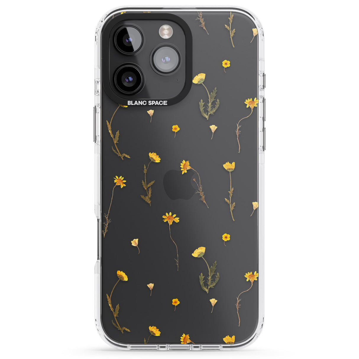 iPhone 16 Pro Max Mixed Yellow Flowers - Dried Flower-Inspired Black Impact Phone Case